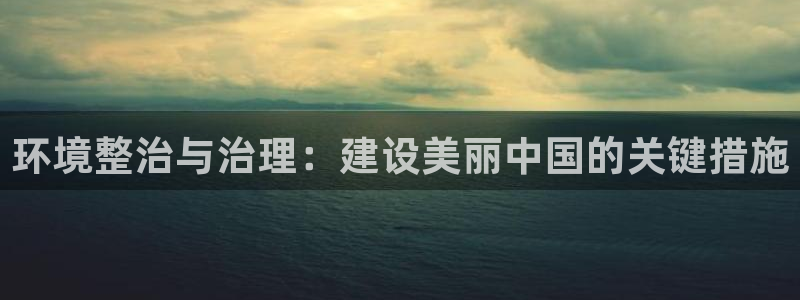 凯发官网首页：环境整治与治理：建设美丽中国的关键措施