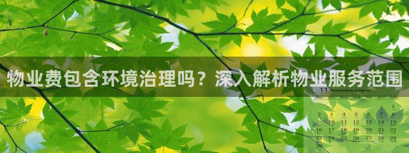 凯发官方首页|物业费包含环境治理吗？深入